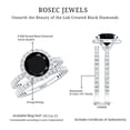 thumbnail image 6 of Rosec Jewels Lab Grown Black Diamond Wedding Bridal Ring Set for Women - AAAA Quality - Halo Engagement Ring with Enhancer, 925 Sterling Silver, US 13.00, 6 of 7