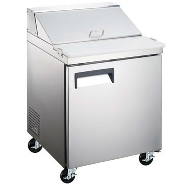 NSF 28 in. Commercial Mega Food Prep Table Refrigerator in Stainless Steel 7.2 Cu.Ft.