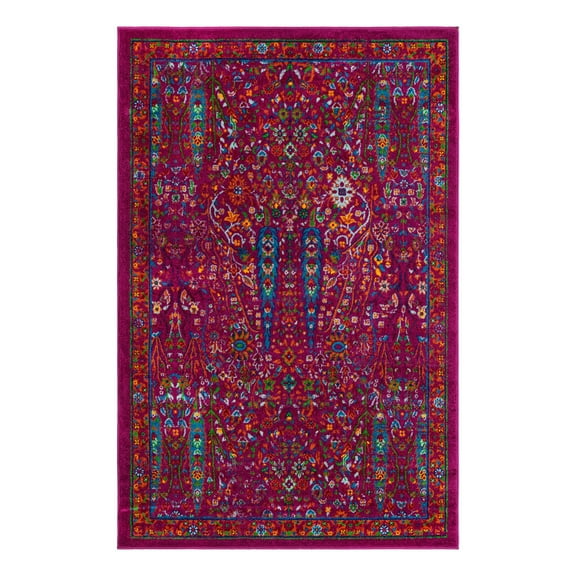 Unique Loom Calypso Collection Area Rug - Kaiso (4' x 6' Rectangle Pink/Blue)