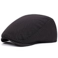 thumbnail image 1 of Gorra plana para hombre con estampado clásico de espiga negra Gatsby, 1 of 1
