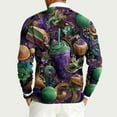 thumbnail image 4 of Mardi Gras Shirts for Men Crewneck Knitted Pullover Sweater Long Sleeve Funky Mardi Gras Printed Dress Pullover Sweaters Fancy Mask Printed Slim Fit Carnival Lightweight Casual Dress,Light pink L, 4 of 6