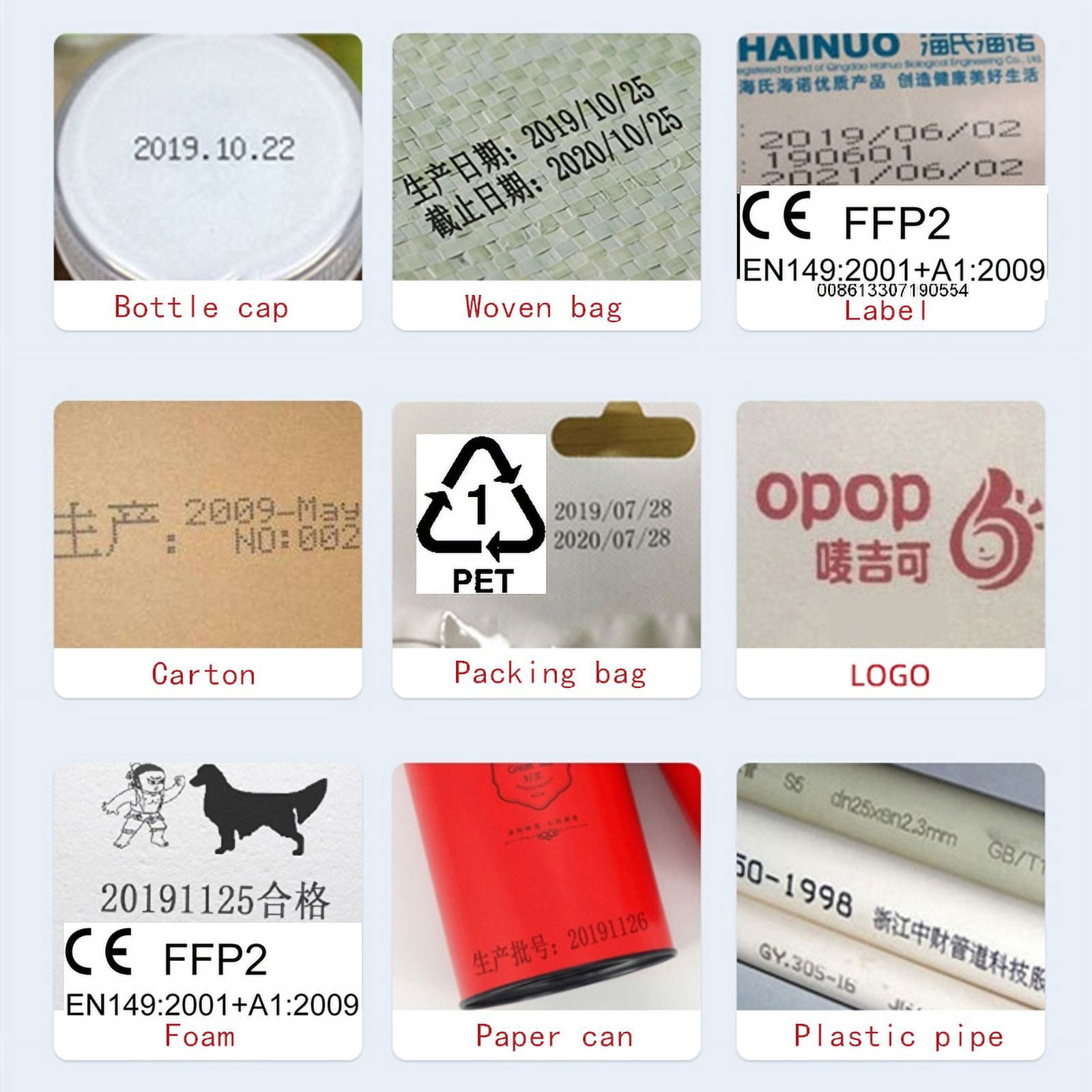 Smart Touch Screen Printer Number Logo Label Plastic Carton Handheld Handheld Thermal Inkjet Printer ,Fast Printing