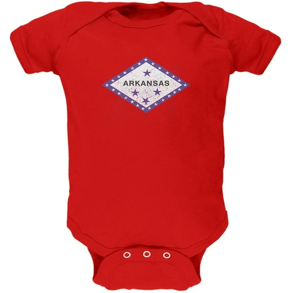 Born and Raised Arkansas State Flag Soft Baby One Piece Red 0-3 M