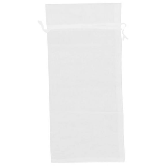 20Pcs Sheer Organza Wine Bags 14X37cm Reusable Simple Bottle Wrap Dresses Festive Packaging Baby Shower Wedding Favors Samples Display Drawstring Pouches (White)