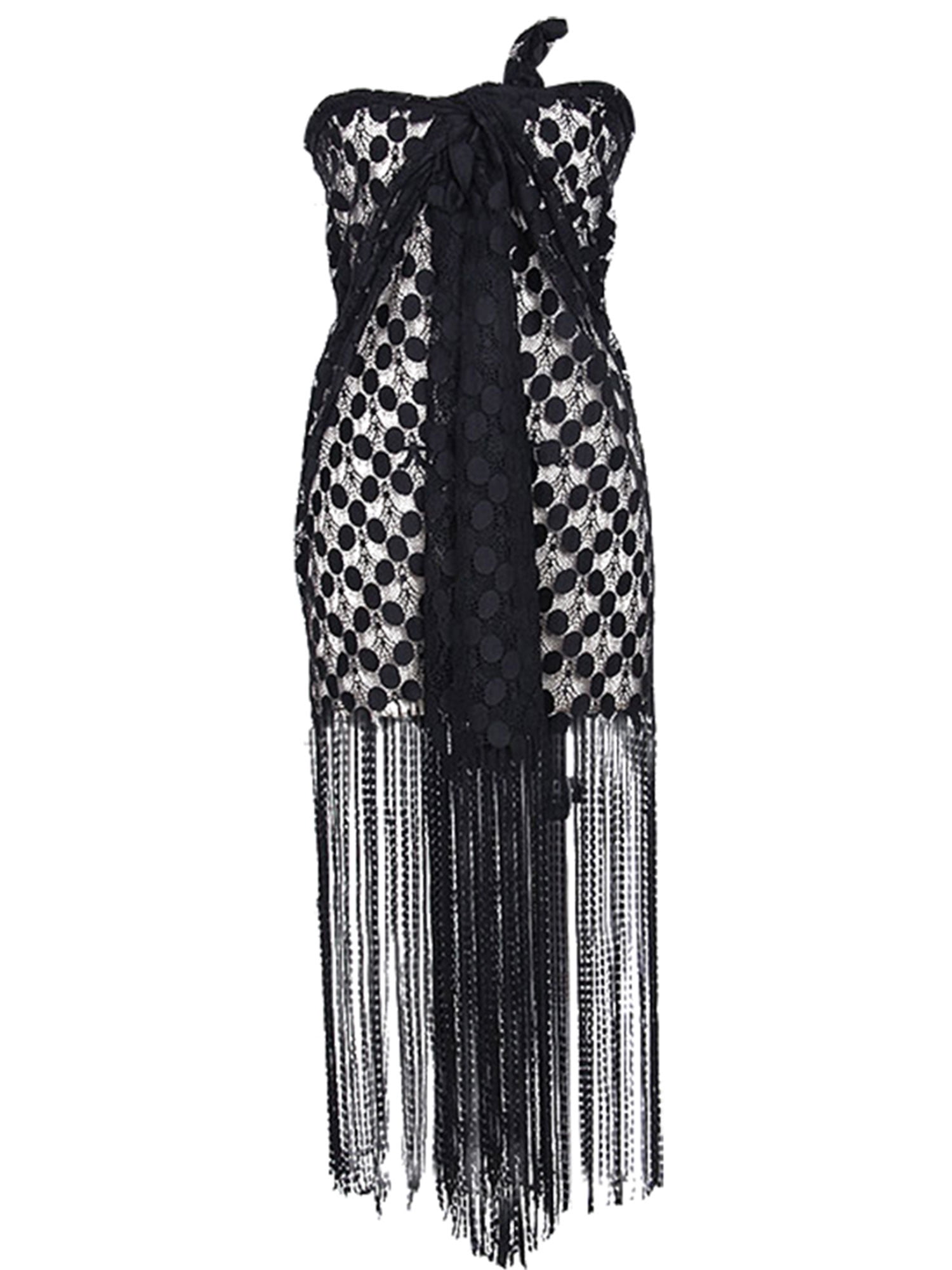 black tassel beach cover up