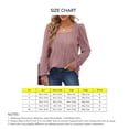 thumbnail image 4 of Women Fashionable Long Sleeve T Shirt Loose Casual Elegant Plain Color Rib Bottoming Shirt Top Blouse, 4 of 5