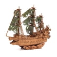 thumbnail image 1 of Kit de rompecabezas 3D de madera con diseño de barco pirata holandés volador para adultos, 1 of 7