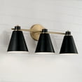 thumbnail image 7 of 3 Light Bath Vanity In Minimalist Style-9 Inches Tall And 24 Inches Wide-Aged Brass, Black Finish Capital Lighting 150131Ab, 7 of 7