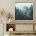 thumbnail image 4 of IDEA4WALL Framed Canvas Print Wall Art Watercolor Pastel Abstract Squares - Misty Forest Enchanting Pine Trees in Fog Nature Illustrations Wall Decorative Zen Minimal for Rooms - 16"x16" White, 4 of 5