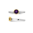 thumbnail image 4 of 2/5 Carat Amethyst Solitaire Ring (Ctw) in Sterling Silver with Gold Plating for Women, 4 of 5