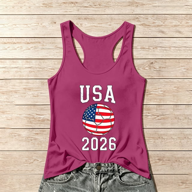 Women's Football Graphic Tank Tops, Women's Sleeveless Running Tank Top, Breathable Lightweight Sports Vest for Workout, Gym, Yoga, Training for Soccer Tournament 2026 Hot Pink Size: XL