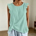 thumbnail image 2 of FASHOFT Summer Tank Tops For Women Trendy Cap Sleeve Round Neck Basic Tank Loose Lightweight Sleeveless Vest Comfort Summer Wear Womens Sleeveless Shirts Mint Green XXXXXL, 2 of 5