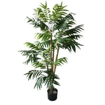 Pure Garden 5-Foot Artificial Palm Tree – Large Faux Potted Tropical Plant for Indoor or Outdoor
