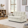 thumbnail image 4 of Chesterfield Sofa, 93.7" King Pull Out Sofa Bed, 3 - in - 1 Faux Leather Convertible Sleeper Sofa, 4 of 8