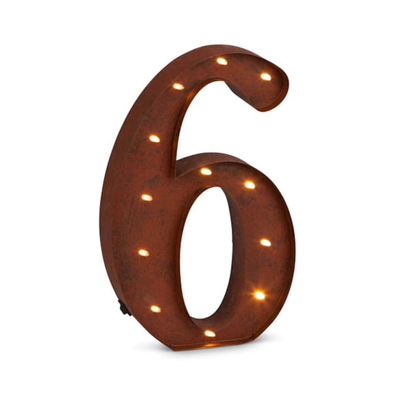 Gerson 93065 - 93059-6 Rustic Brown Lighted Letters and Symbols