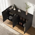 thumbnail image 3 of Hassch 56.7" Buffet Cabinet with Storage, Sideboard Cabinet with Adjustable Shelves & 4 Doors, Coffee Bar Cabinet, Credenza for Kitchen, Dining Room, Living Room, Black, 3 of 11