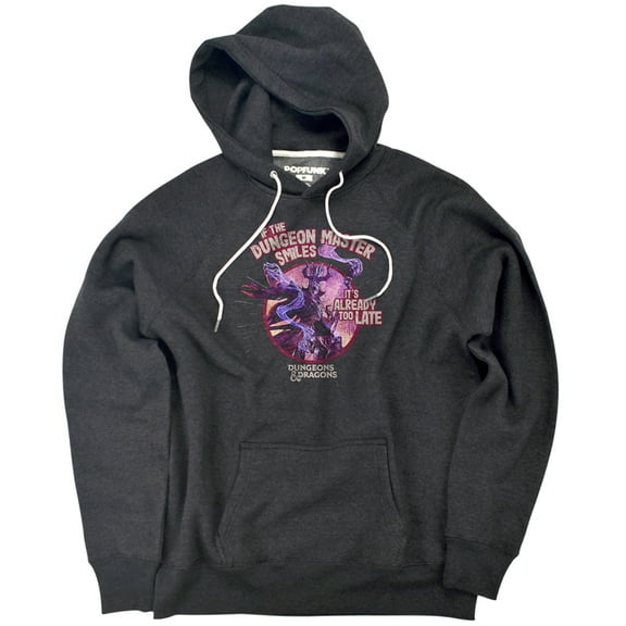 Dungeons & Dragons Dungeon Master Unisex Adult Slim Fit Pull-Over Heather Hoodie, Charcoal, Small