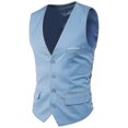 thumbnail image 1 of Plus Size Men Solid Color Suit Vest Single Breasted Business Waistcoat, 1 of 5
