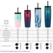 IRON FLASK Nomad Tumbler 2 Lids Straw-Flip Vacuum Insulated Stainless Steel Bottle, Double Walled, Winter White, 20 Ounces