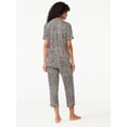 thumbnail image 2 of Joyspun Women's Notch Collar Top and Capris Sleep Set, 2-Piece, Sizes S to 3X, 2 of 5