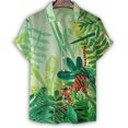thumbnail image 4 of Camisa hawaiana con estampado 3D de flores a la moda para hombre, camisetas de manga corta con solapa, blusa con botones y estampado de animales de estilo callejero de Harajuku, 4 of 4