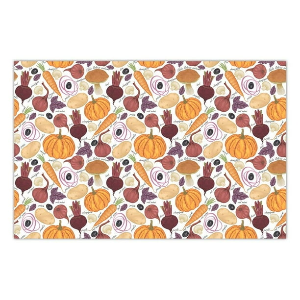 Thanksgiving Dinner Paper Place Mats 25 Count Bountiful Autumn Harvest Table Settings Fall Theme