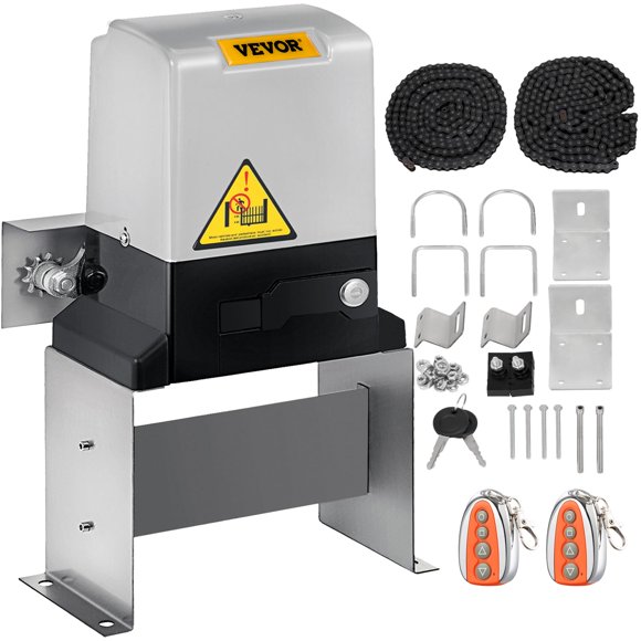Abridor automático de puertas corredizas Happybuy 635 kg con 2 controles remotos