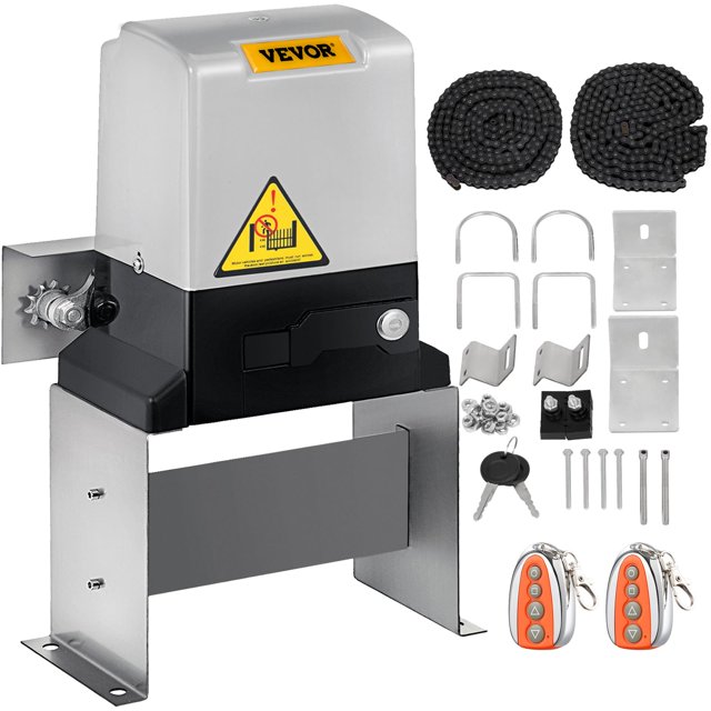Abridor automático de puertas corredizas Happybuy 635 kg con 2 controles remotos