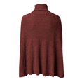 thumbnail image 7 of VISALY High Neck Sweaters Tunic Sweatshirt Fall Winter Turtleneck Sweater Fashion Chunky Knit Cape Wrap Sweaters Pullover Jumper Tops Oversized Sweatshirt Soft Sweaters Hoodies Pullover Red M, 7 of 7