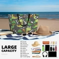 thumbnail image 5 of Pofeuu Cartoon Dinosaurs Print Beach Bag,Waterproof Sandproof Beach Tote Bag, Large Capacity Foldable Beach Bags for Women, 5 of 7