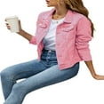 thumbnail image 2 of MesaSe Veste en Jean Unie pour Femmes, Manches Longues, Boutonnée, avec Poches Poitrine, 2 of 4