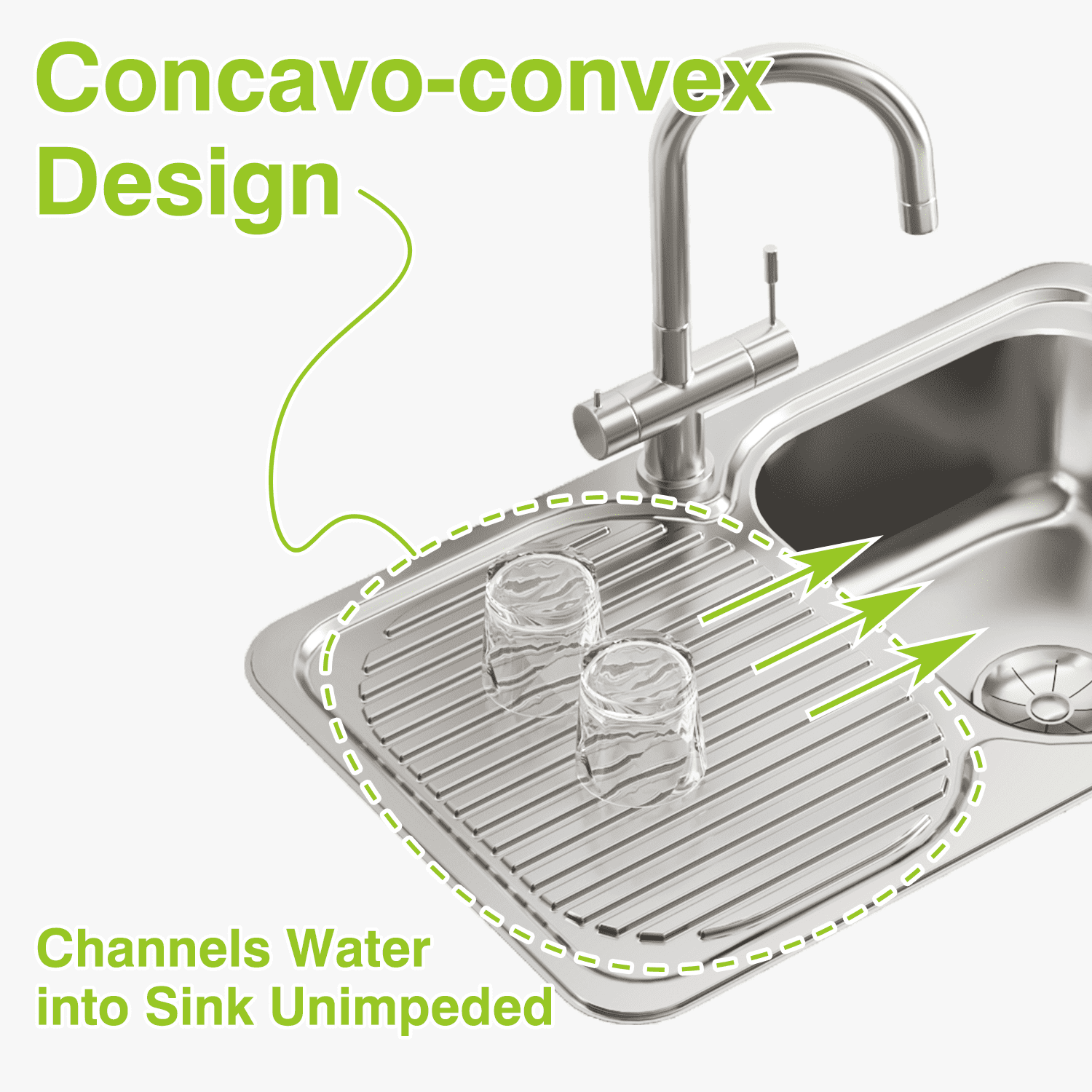 Naiture Drop-In Kitchen Sink, Rectangular Single Bowl Top Mount Sink, 21-Gauge 304 Stainless Steel, 32"L with Right Drainboard and Single Faucet Hole