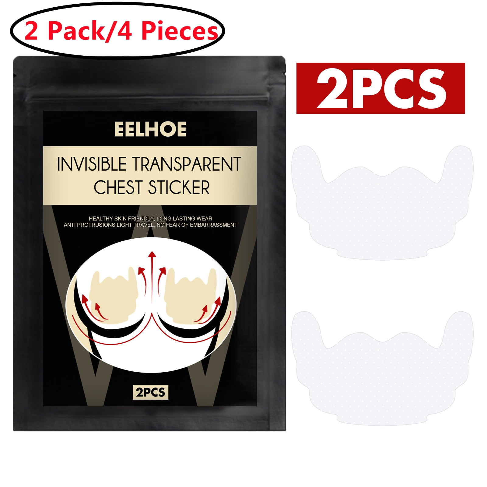 2 Pack Best Size World Thinnest Nippleless Covers Reusable Adhesive Invisible Silicone Pasties