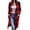 Red, variant on Patlollav Womens Button Plush Tops Plaid Print Loose Cardigan With Pocket Coat Jacket