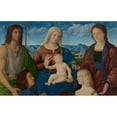 thumbnail image 2 of Pietro degli Ingannati 14x11 Black Ornate Wood Framed Double Matted Museum Art Print Titled: Virgin and Child with Saints And&nbsp;Donors (ca.&nbsp;1505), 2 of 5