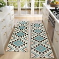 thumbnail image 4 of Kitchen Rugs Sets Of 2,Brown Triangular Geometric Pattern Anti Fatigue Kitchen Mat Rugs Non Slip Washable,Decorative Kitchen Floor Mats for Kitchen,Sink,Laundry,17"X47", 4 of 5