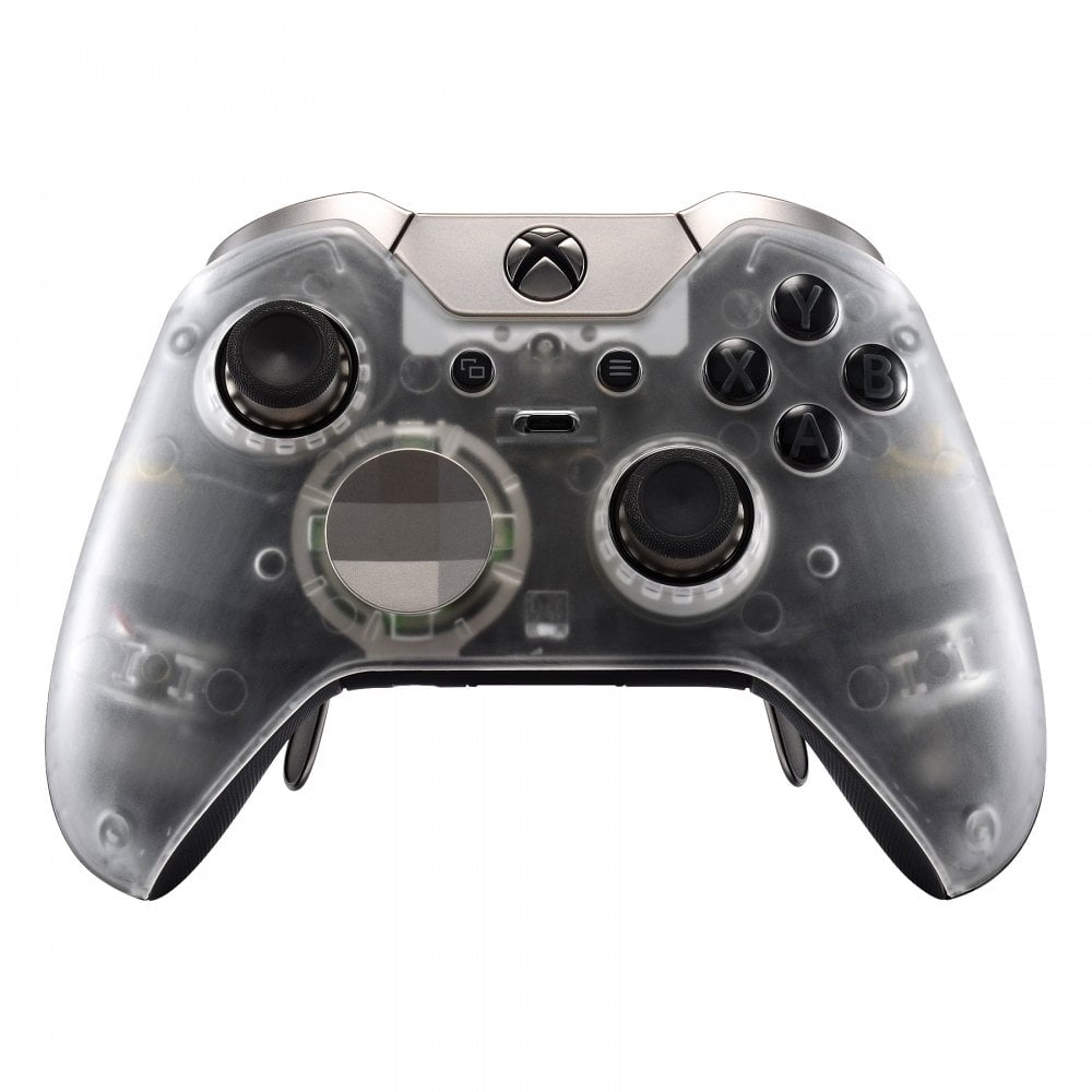 Extremerate Soft Touch Grip Front Housing Shell Foggy Clear Black Custom Faceplate For Xbox One Elite Controller Model 1698 With Thumbstick Accent Rings Controller Not Included Walmart Com