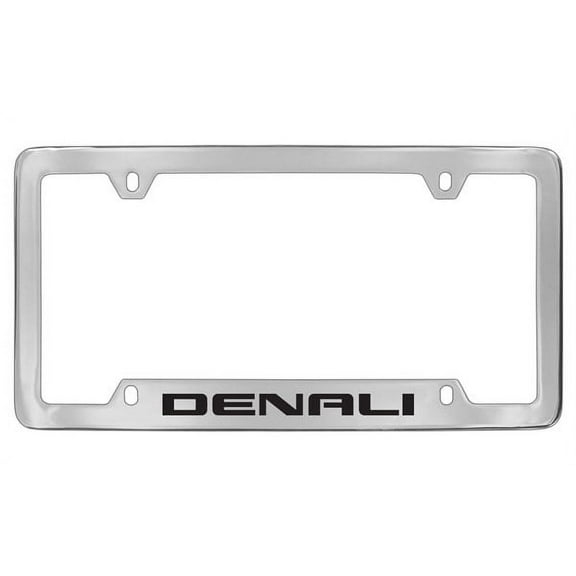 GMC Denali Chrome Plated Metal Bottom Engraved License Plate Frame Holder