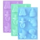 thumbnail image 1 of 3 Pack Baby Shower Party Silicone Mold,Baby Carriage Feeding Bottle Little Feet Bear Pacifier Silicone Fondant Mold for Purple,Blue,Green, 1 of 5