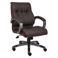 thumbnail image 2 of Boss Office Double Plush Mid Back Leather Office Swivel Chair in Brown, 2 of 2