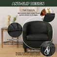 thumbnail image 3 of Pu Leather Club Chair Slipcover 2 Pieces,Tub Chair Slipcover Waterproof Stretch Barrel Chair Cover Nonslip Armchair Covers Half Round Sofa Cover Furniture Protectors for Office Reception (Color : Lig, 3 of 5