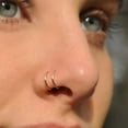 thumbnail image 2 of Longita Double Nose Ring for Single Piercing Double Hoop Nose Ring for Single Piercing Double Nose Ring Hoop Double Loop Nose Ring Spiral Nose Rings for Women, 2 of 7