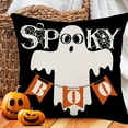 thumbnail image 5 of Halloween Spooky Pillow Cases Cotton Linen Black White Spider Web Lovely Ghost Orange Boo Throw Pillow Covers 18x18 Inch Halloween Quotes Words Home Pillows Cushion Cover, SY-125, 5 of 6