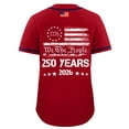 thumbnail image 4 of Men's 250th Anniversary Patriotic Baseball Jersey 1776-2026 America Flag Short Sleeve Button Down Tops Casual Vintage Printed Shirts 2026 Red S, 4 of 4