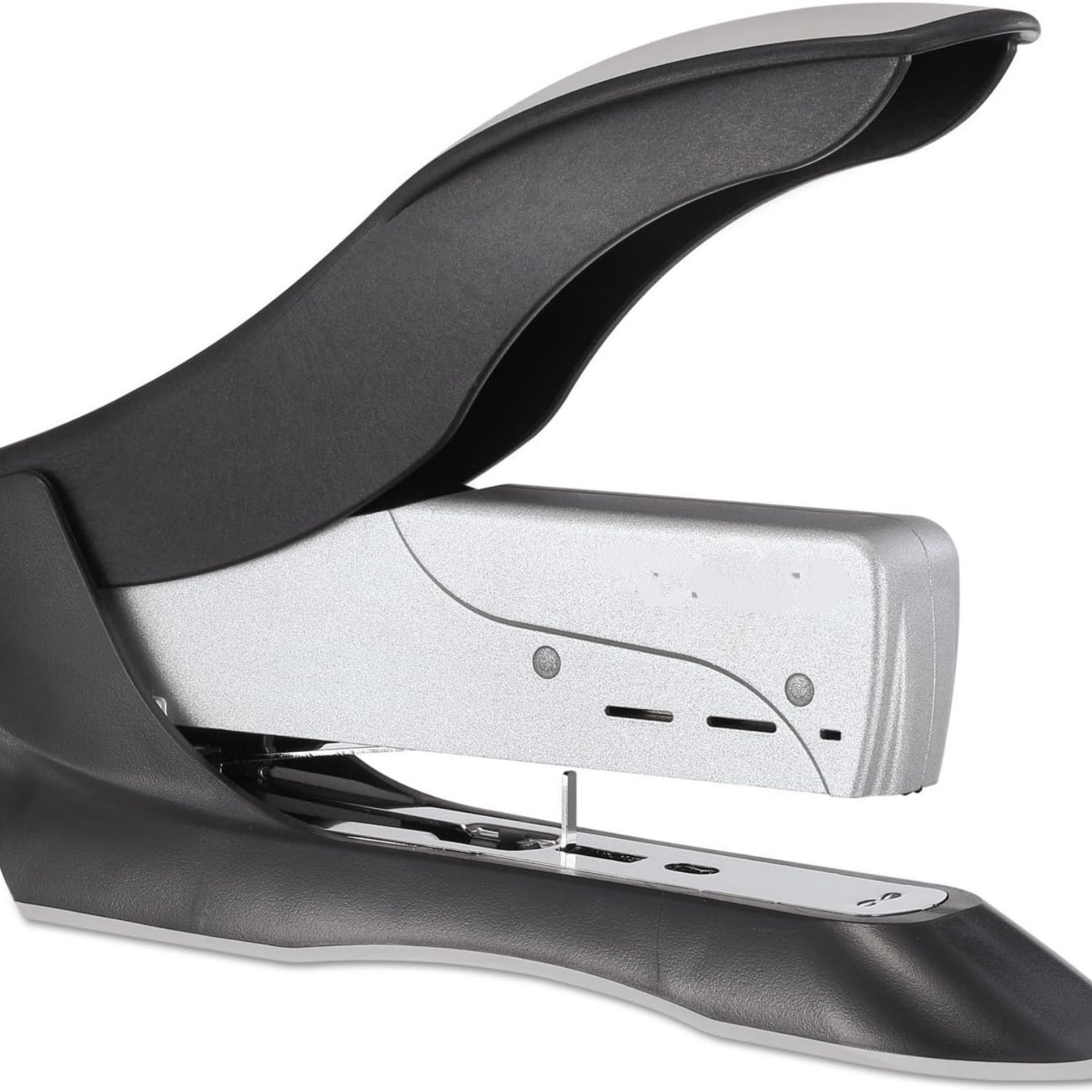 Heavy Duty Stapler - Two Fingers, No Effort, Spring Powered Stapler - 100 Sheets, Gray