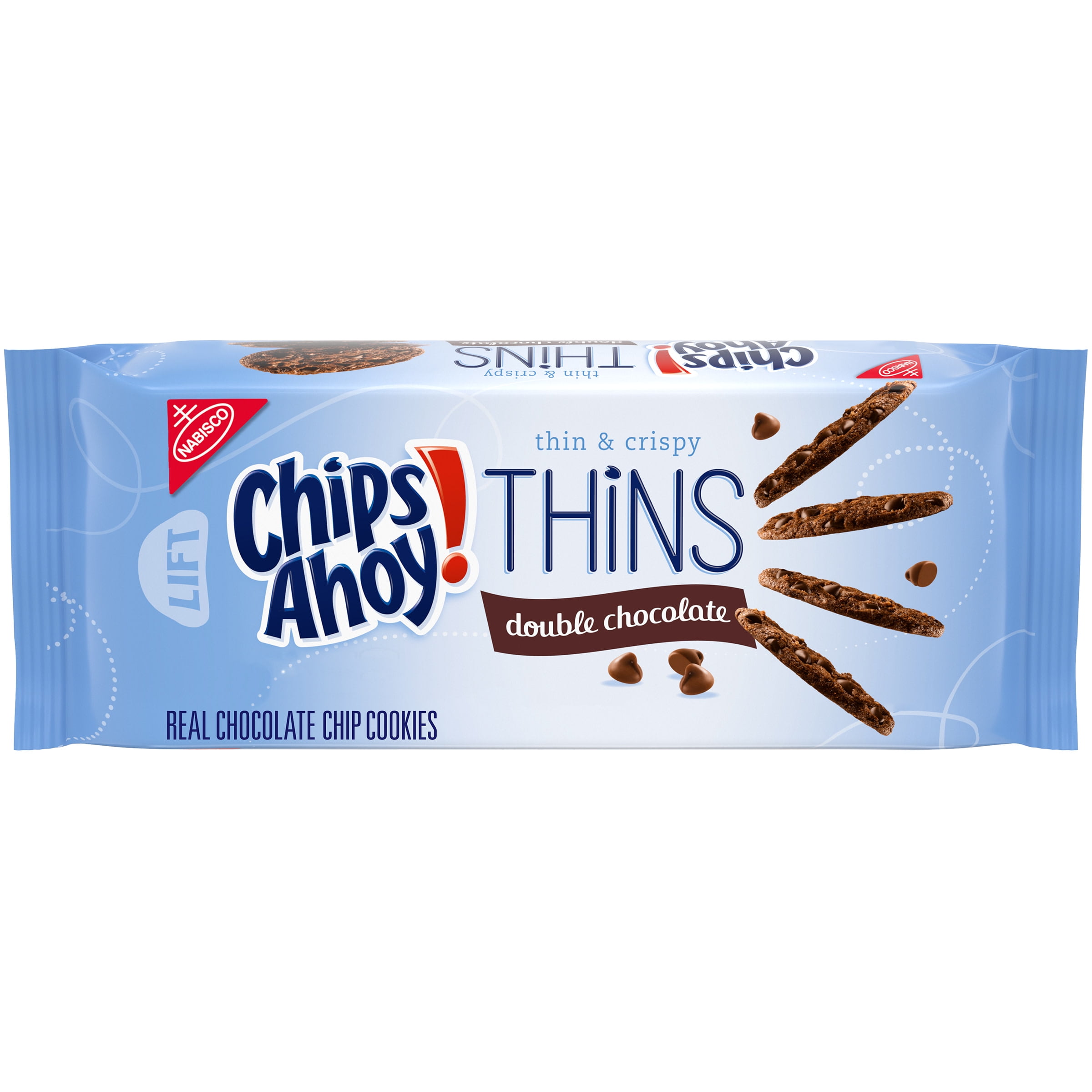 CHIPS AHOY! Thins Double Chocolate Chip Cookies, 1 Pack (7 oz