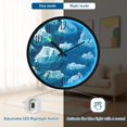 thumbnail image 5 of Voice Controlled Luminous Clock LED Night Light 12 Inch Silent Wall Clock Suitable for Bedroom and Living Room Home Decoration Blue Iceberg, 5 of 8