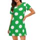 thumbnail image 1 of Disketp Green And White Polka Dot para Camisón Corto de Manga Corta para Mujeres, Camisón Cómodo con Escote Redondo, Bonito y Confortable, 1 of 6