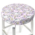 thumbnail image 3 of Bingfone Purple Rabbit Padded Round Bar Stool Cover Cushion with Elastic Fabric Round Chair Seat - Purple Rabbit, 3 of 7