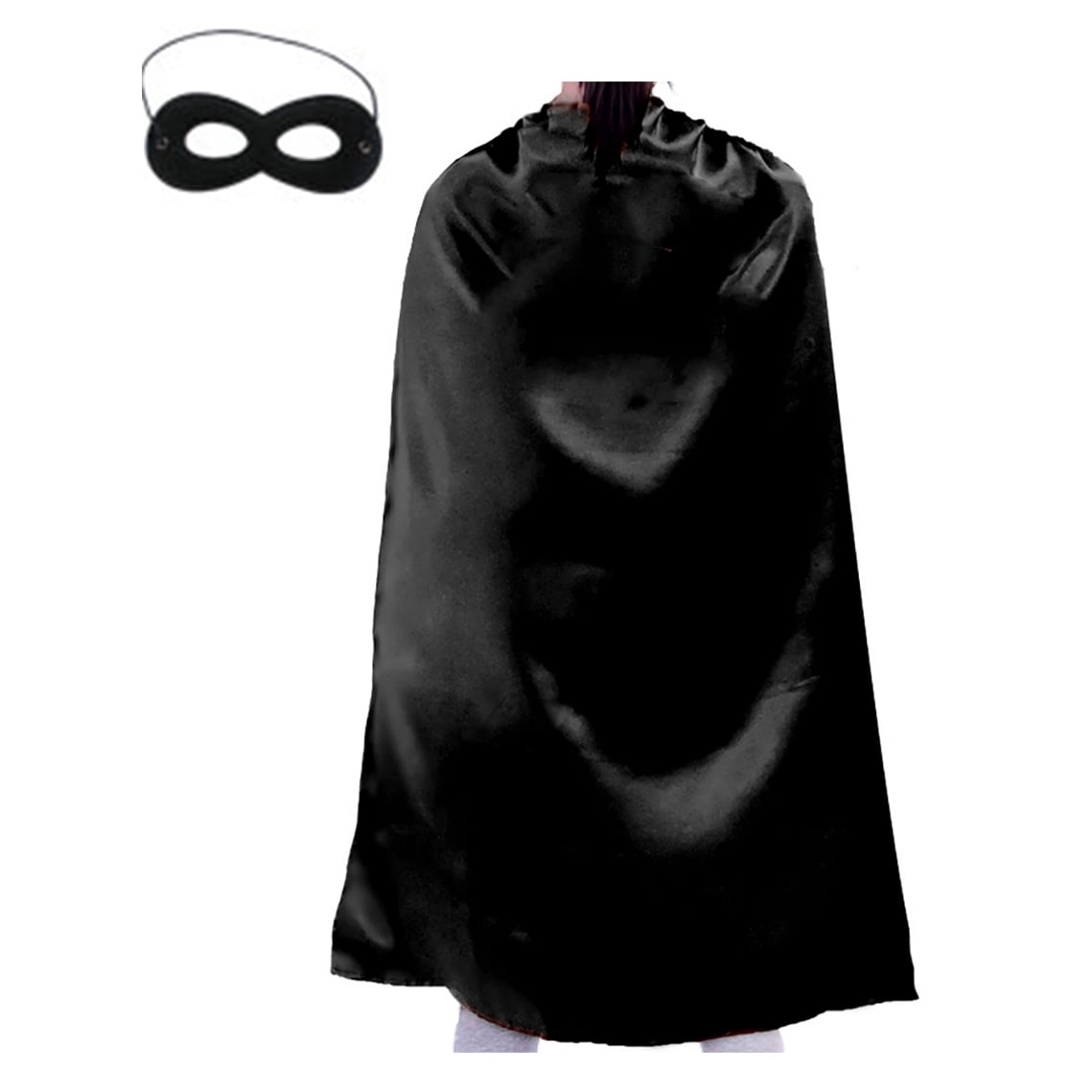 39" Adult/Teen Black Superhero Cape & Mask Costume Set ~ HALLOWEEN COSTUME PARTY